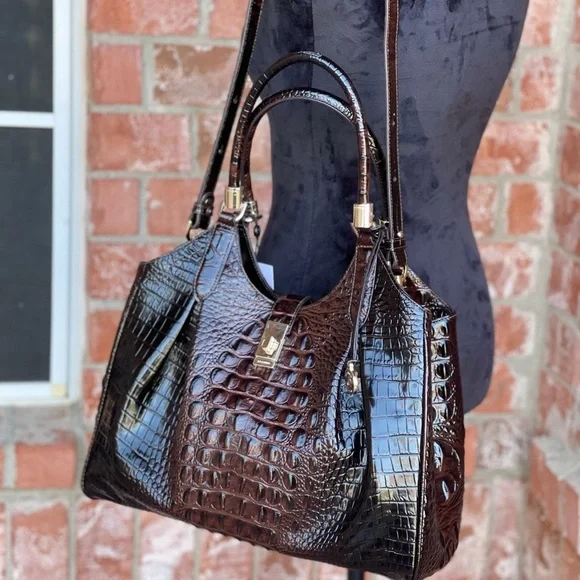 Brahmin Melbourne Celia cocoa satchel bag